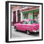 Cuba Fuerte Collection SQ - Old Cuban Pink Car-Philippe Hugonnard-Framed Photographic Print