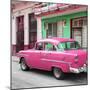 Cuba Fuerte Collection SQ - Old Cuban Pink Car-Philippe Hugonnard-Mounted Photographic Print