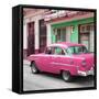 Cuba Fuerte Collection SQ - Old Cuban Pink Car-Philippe Hugonnard-Framed Stretched Canvas