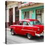 Cuba Fuerte Collection SQ - Old Cuban Red Car-Philippe Hugonnard-Stretched Canvas