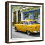 Cuba Fuerte Collection SQ - Old Cuban Yellow Car-Philippe Hugonnard-Framed Photographic Print