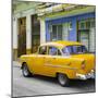 Cuba Fuerte Collection SQ - Old Cuban Yellow Car-Philippe Hugonnard-Mounted Photographic Print