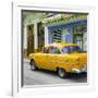 Cuba Fuerte Collection SQ - Old Cuban Yellow Car-Philippe Hugonnard-Framed Photographic Print