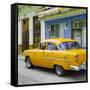 Cuba Fuerte Collection SQ - Old Cuban Yellow Car-Philippe Hugonnard-Framed Stretched Canvas