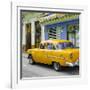 Cuba Fuerte Collection SQ - Old Cuban Yellow Car-Philippe Hugonnard-Framed Photographic Print