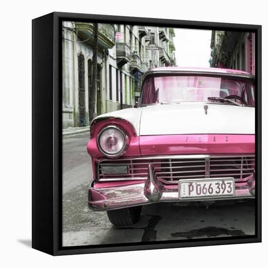 Cuba Fuerte Collection SQ - Old Ford Pink Car-Philippe Hugonnard-Framed Stretched Canvas