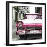 Cuba Fuerte Collection SQ - Old Ford Pink Car-Philippe Hugonnard-Framed Photographic Print