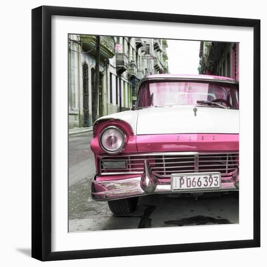 Cuba Fuerte Collection SQ - Old Ford Pink Car-Philippe Hugonnard-Framed Photographic Print