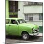 Cuba Fuerte Collection SQ - Old Green Car in the Streets of Havana-Philippe Hugonnard-Mounted Photographic Print