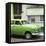 Cuba Fuerte Collection SQ - Old Green Car in the Streets of Havana-Philippe Hugonnard-Framed Stretched Canvas