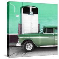 Cuba Fuerte Collection SQ - Old Green Car-Philippe Hugonnard-Stretched Canvas