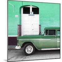 Cuba Fuerte Collection SQ - Old Green Car-Philippe Hugonnard-Mounted Photographic Print