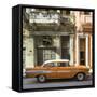 Cuba Fuerte Collection SQ - Old Orange Car in Havana-Philippe Hugonnard-Framed Stretched Canvas