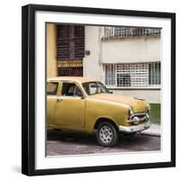 Cuba Fuerte Collection SQ - Old Orange Car in the Streets of Havana-Philippe Hugonnard-Framed Photographic Print