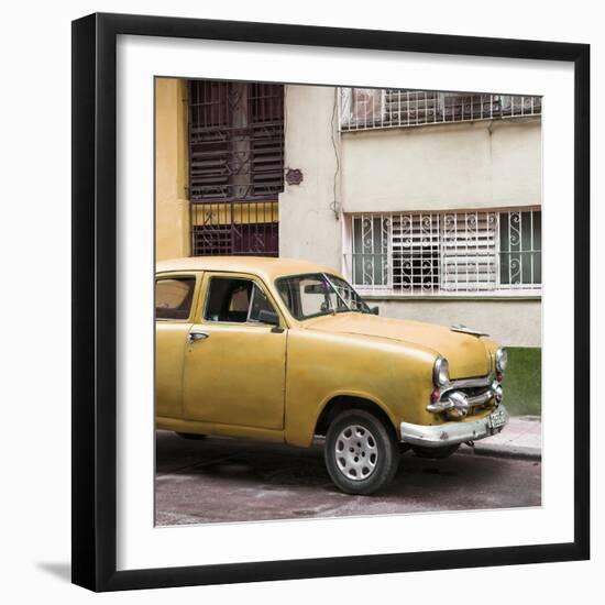 Cuba Fuerte Collection SQ - Old Orange Car in the Streets of Havana-Philippe Hugonnard-Framed Photographic Print