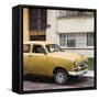 Cuba Fuerte Collection SQ - Old Orange Car in the Streets of Havana-Philippe Hugonnard-Framed Stretched Canvas