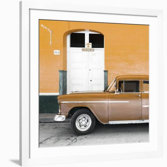 Cuba Fuerte Collection SQ - Old Orange Car-Philippe Hugonnard-Framed Photographic Print