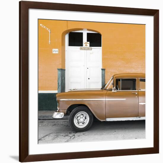 Cuba Fuerte Collection SQ - Old Orange Car-Philippe Hugonnard-Framed Photographic Print