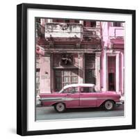 Cuba Fuerte Collection SQ - Old Pink Car in Havana-Philippe Hugonnard-Framed Photographic Print