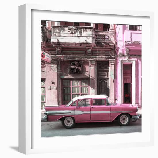 Cuba Fuerte Collection SQ - Old Pink Car in Havana-Philippe Hugonnard-Framed Photographic Print