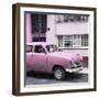 Cuba Fuerte Collection SQ - Old Pink Car in the Streets of Havana-Philippe Hugonnard-Framed Photographic Print