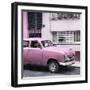 Cuba Fuerte Collection SQ - Old Pink Car in the Streets of Havana-Philippe Hugonnard-Framed Photographic Print