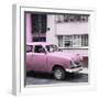 Cuba Fuerte Collection SQ - Old Pink Car in the Streets of Havana-Philippe Hugonnard-Framed Photographic Print