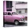 Cuba Fuerte Collection SQ - Old Pink Car in the Streets of Havana-Philippe Hugonnard-Stretched Canvas