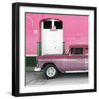 Cuba Fuerte Collection SQ - Old Pink Car-Philippe Hugonnard-Framed Photographic Print