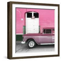 Cuba Fuerte Collection SQ - Old Pink Car-Philippe Hugonnard-Framed Photographic Print