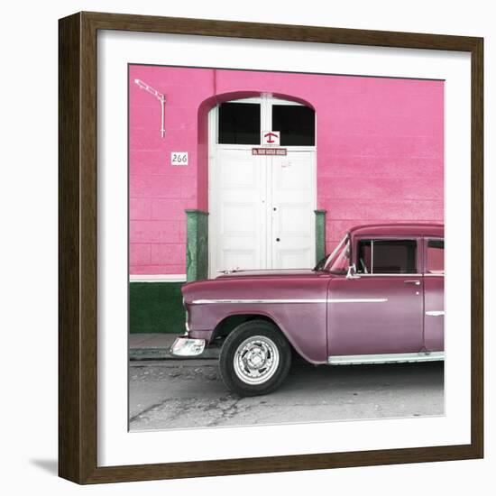 Cuba Fuerte Collection SQ - Old Pink Car-Philippe Hugonnard-Framed Photographic Print