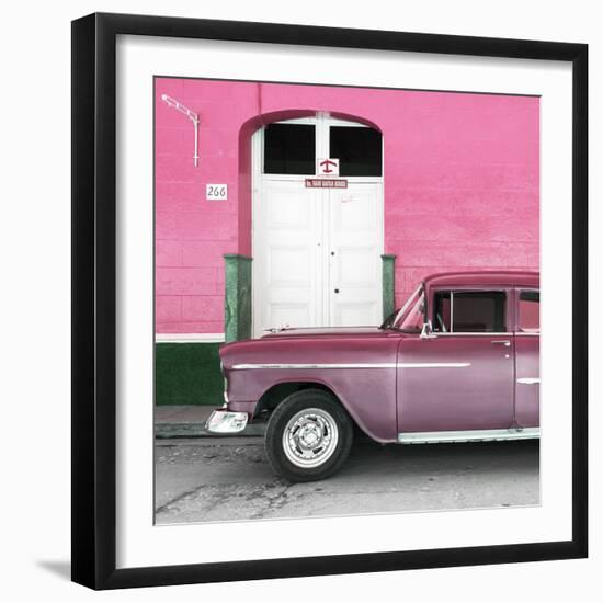 Cuba Fuerte Collection SQ - Old Pink Car-Philippe Hugonnard-Framed Photographic Print