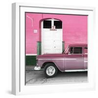 Cuba Fuerte Collection SQ - Old Pink Car-Philippe Hugonnard-Framed Photographic Print