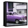 Cuba Fuerte Collection SQ - Old Purple Car in the Streets of Havana-Philippe Hugonnard-Framed Stretched Canvas