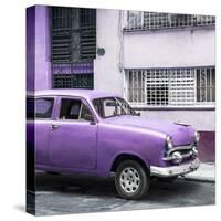 Cuba Fuerte Collection SQ - Old Purple Car in the Streets of Havana-Philippe Hugonnard-Stretched Canvas