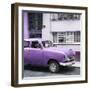 Cuba Fuerte Collection SQ - Old Purple Car in the Streets of Havana-Philippe Hugonnard-Framed Photographic Print