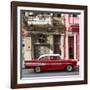 Cuba Fuerte Collection SQ - Old Red Car in Havana-Philippe Hugonnard-Framed Photographic Print