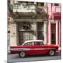 Cuba Fuerte Collection SQ - Old Red Car in Havana-Philippe Hugonnard-Mounted Photographic Print