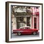 Cuba Fuerte Collection SQ - Old Red Car in Havana-Philippe Hugonnard-Framed Photographic Print
