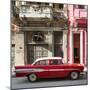 Cuba Fuerte Collection SQ - Old Red Car in Havana-Philippe Hugonnard-Mounted Photographic Print