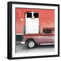 Cuba Fuerte Collection SQ - Old Red Car-Philippe Hugonnard-Framed Photographic Print