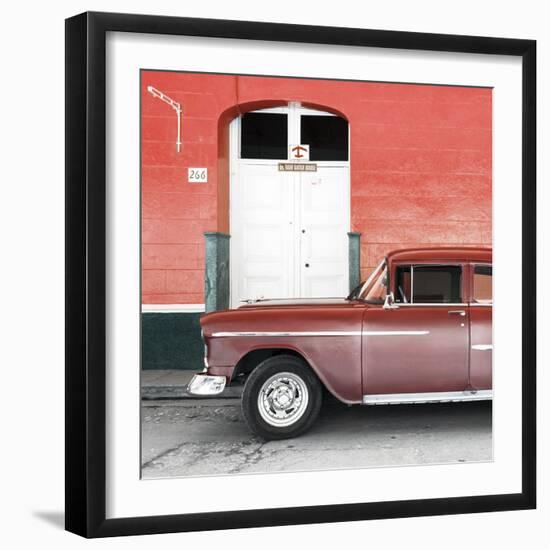 Cuba Fuerte Collection SQ - Old Red Car-Philippe Hugonnard-Framed Photographic Print