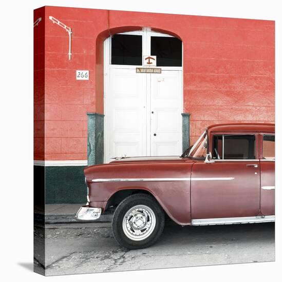 Cuba Fuerte Collection SQ - Old Red Car-Philippe Hugonnard-Stretched Canvas