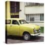 Cuba Fuerte Collection SQ - Old Yellow Car in the Streets of Havana-Philippe Hugonnard-Stretched Canvas