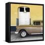 Cuba Fuerte Collection SQ - Old Yellow Car-Philippe Hugonnard-Framed Stretched Canvas