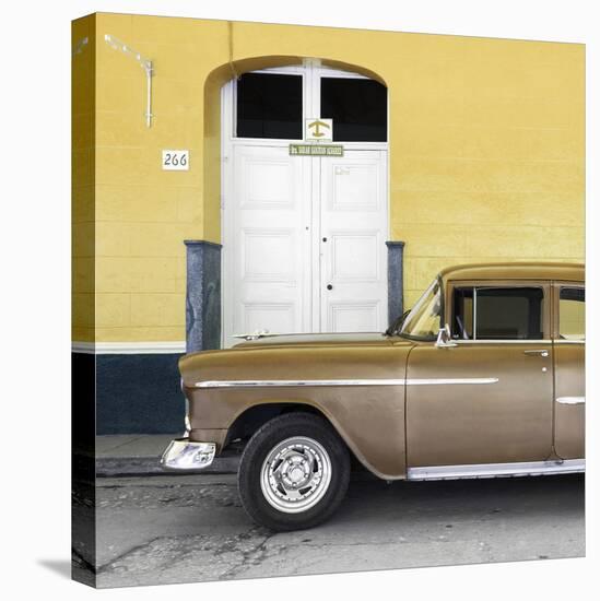 Cuba Fuerte Collection SQ - Old Yellow Car-Philippe Hugonnard-Stretched Canvas