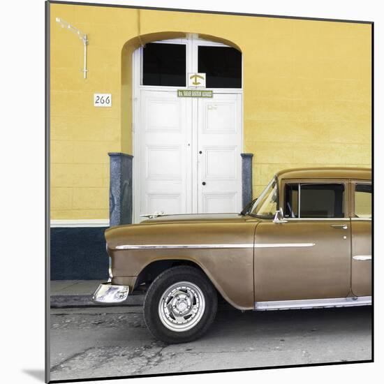 Cuba Fuerte Collection SQ - Old Yellow Car-Philippe Hugonnard-Mounted Photographic Print