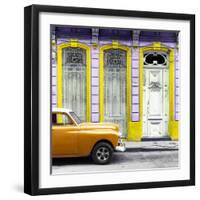 Cuba Fuerte Collection SQ - Orange Vintage Car in Havana II-Philippe Hugonnard-Framed Photographic Print