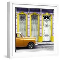 Cuba Fuerte Collection SQ - Orange Vintage Car in Havana II-Philippe Hugonnard-Framed Photographic Print