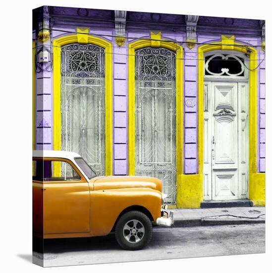 Cuba Fuerte Collection SQ - Orange Vintage Car in Havana II-Philippe Hugonnard-Stretched Canvas